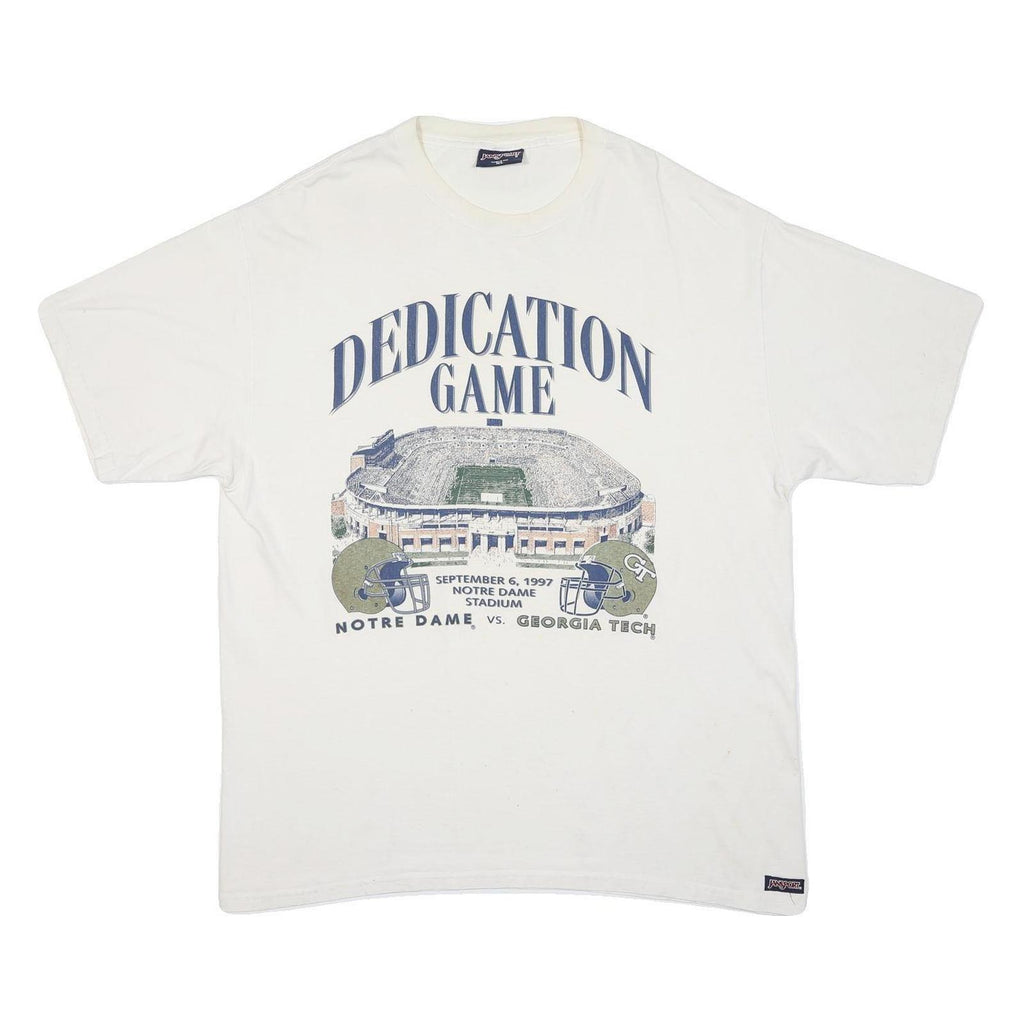 JANSPORT Mens White Dedication Game Graphic T-Shirt XL Short Sleeve Crew Neck