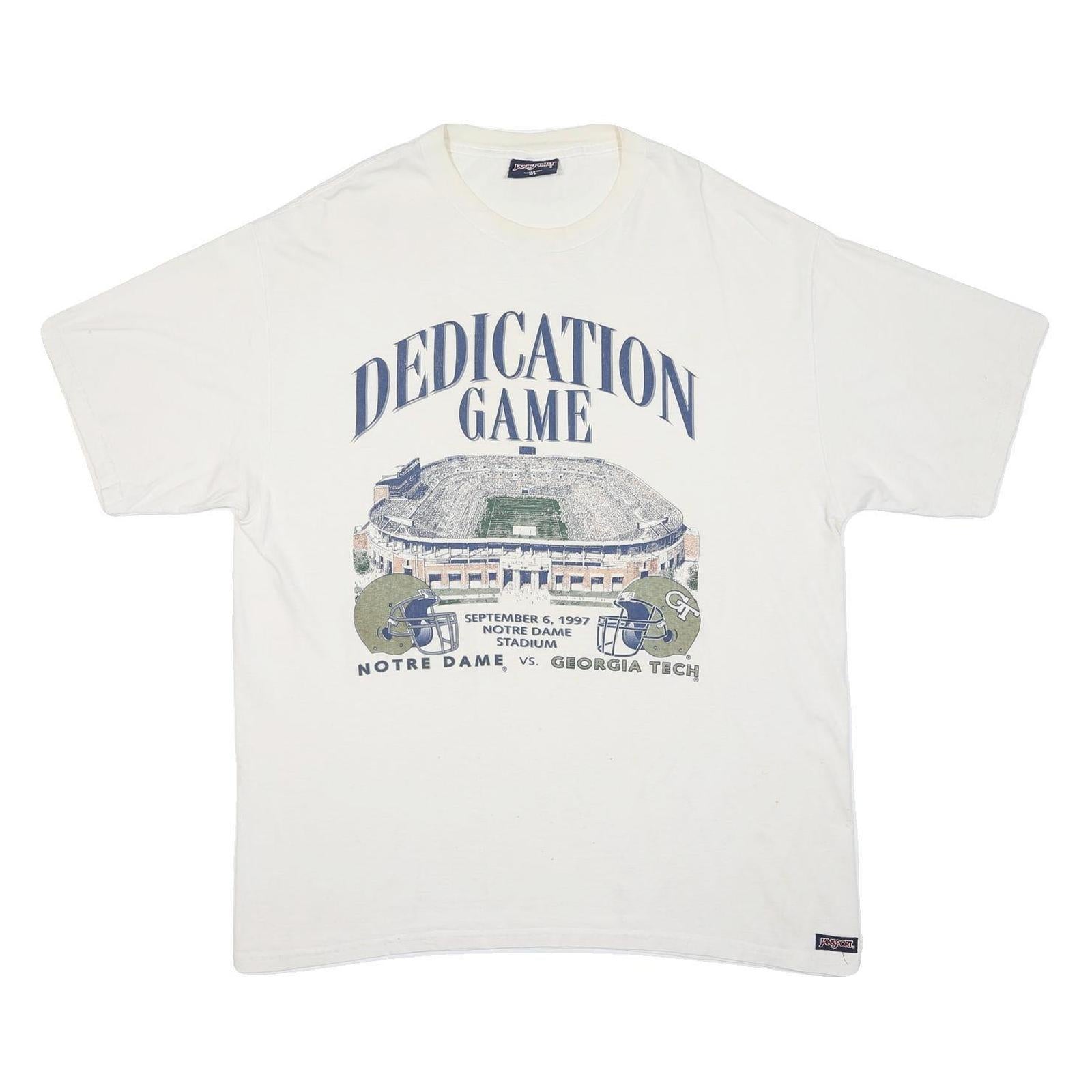 JANSPORT Mens White Dedication Game Graphic T-Shirt XL Short Sleeve Crew Neck