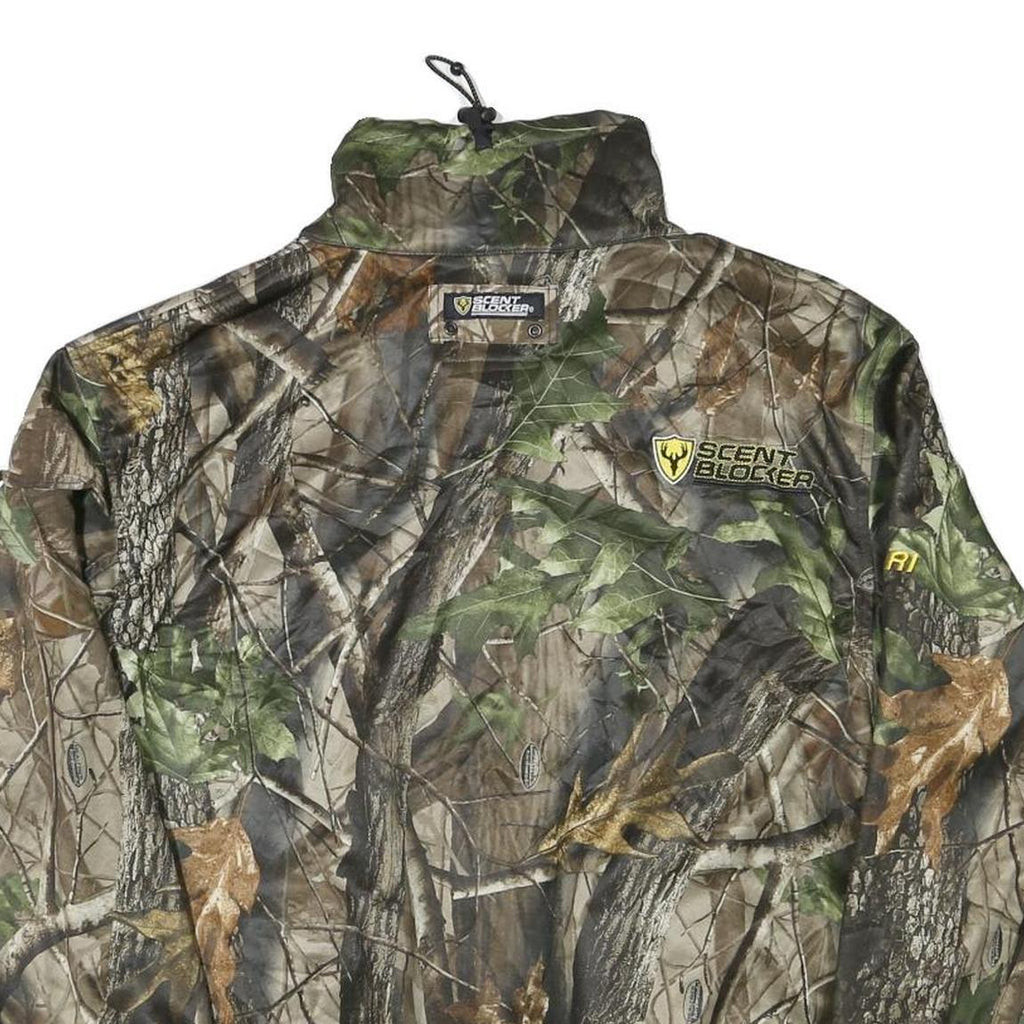 SCENT BLOCKER Mens Green & Brown Camouflage Outdoor Zip Nylon Jacket M