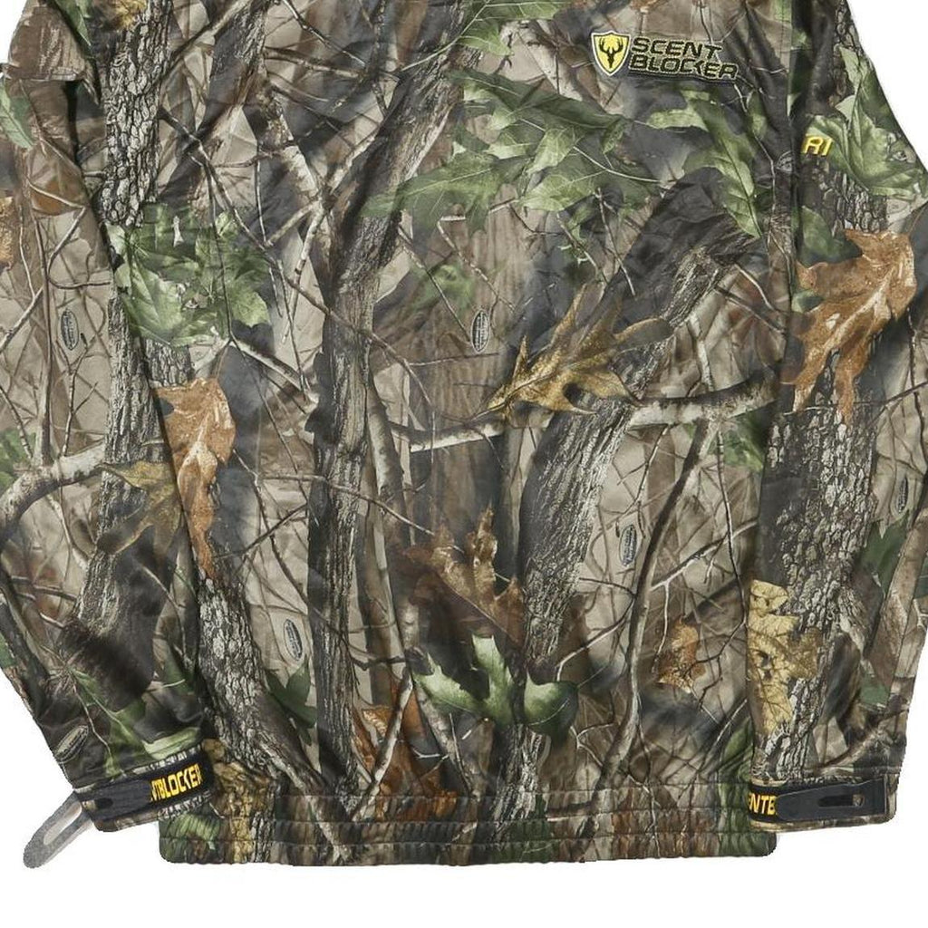 SCENT BLOCKER Mens Green & Brown Camouflage Outdoor Zip Nylon Jacket M