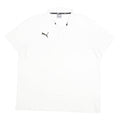 PUMA Mens White & Black Short Sleeve Plain 3XL Cotton Blend Polo Shirt Classic