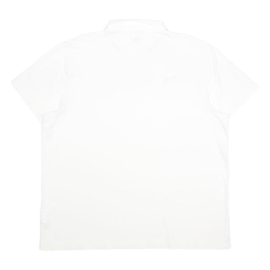 PUMA Mens White & Black Short Sleeve Plain 3XL Cotton Blend Polo Shirt Classic