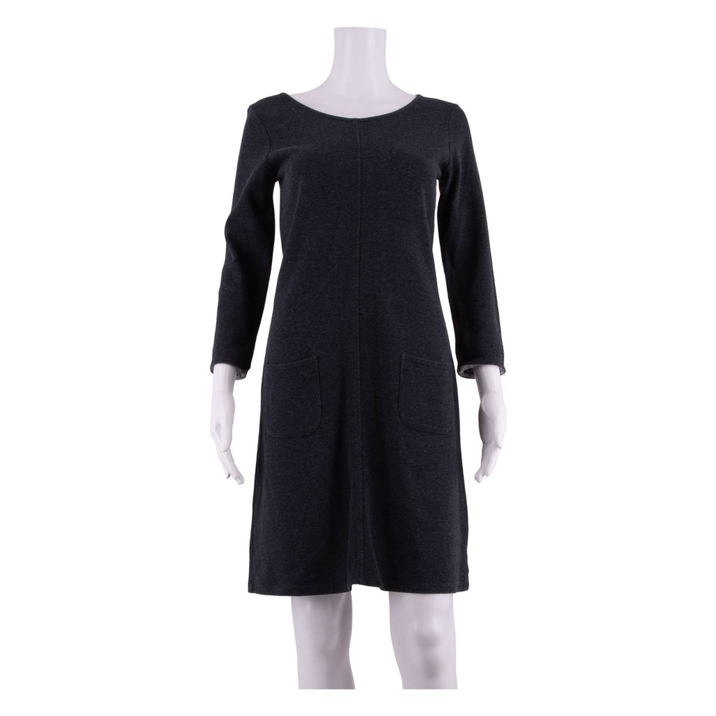WHITE STUFF Pocketed Womens Shift Dress Grey Knee Length UK 8