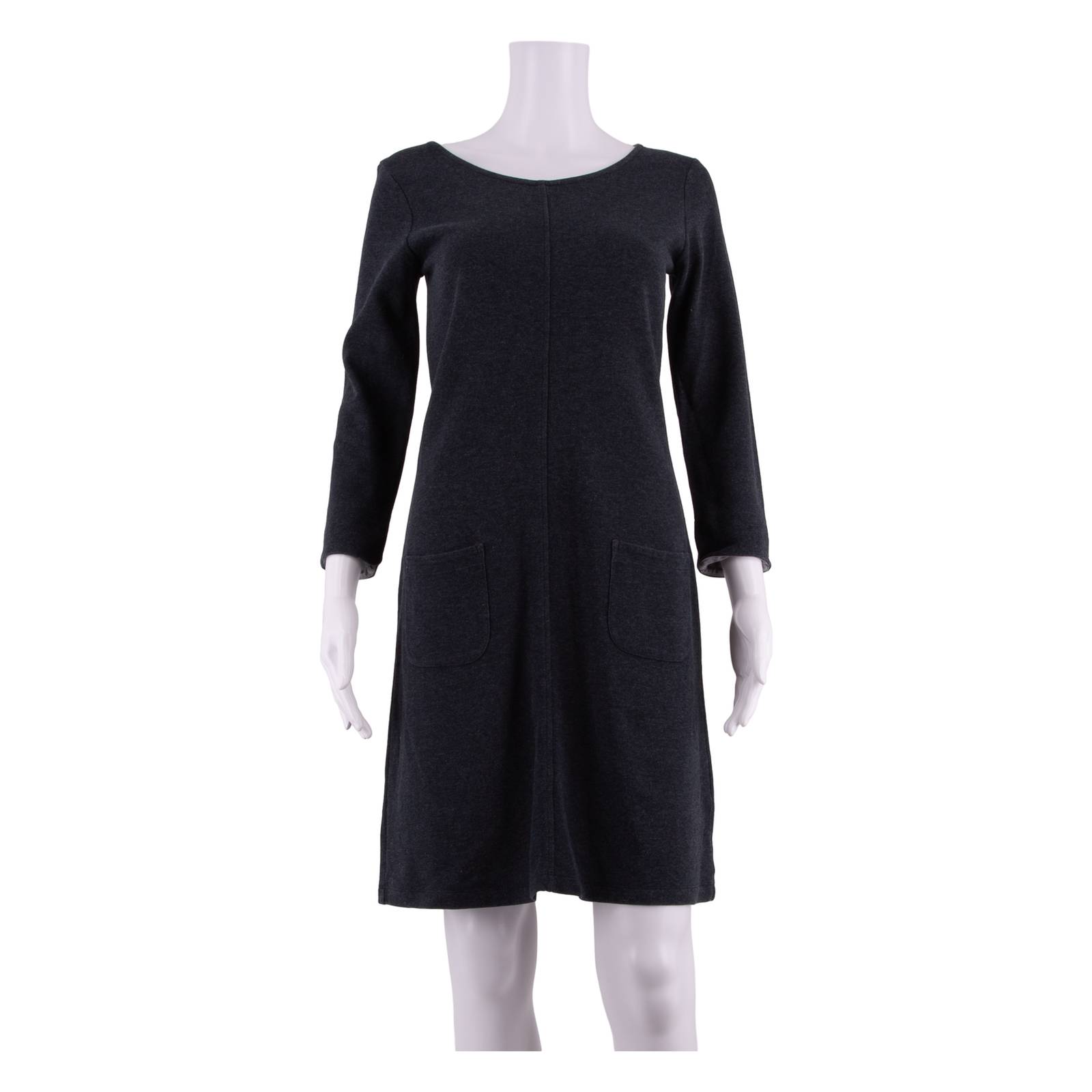 WHITE STUFF Pocketed Womens Shift Dress Grey Knee Length UK 8