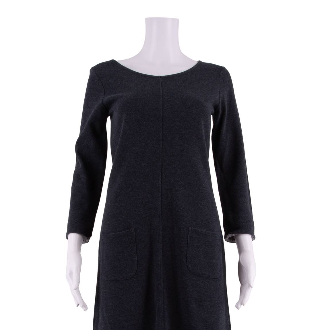 WHITE STUFF Pocketed Womens Shift Dress Grey Knee Length UK 8