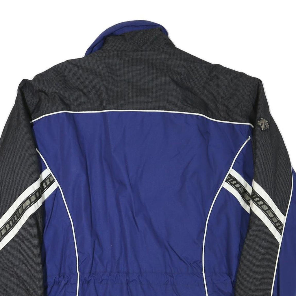 DESCENTE Womens Blue & Black Track Jacket XL Polyester Blend Zip Winter