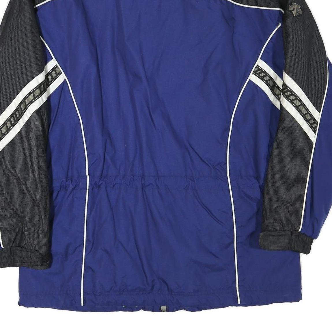 DESCENTE Womens Blue & Black Track Jacket XL Polyester Blend Zip Winter