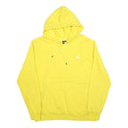 THE NORTH FACE Mens Yellow Hoodie L Cotton Blend Pullover Logo Print Casual Wear