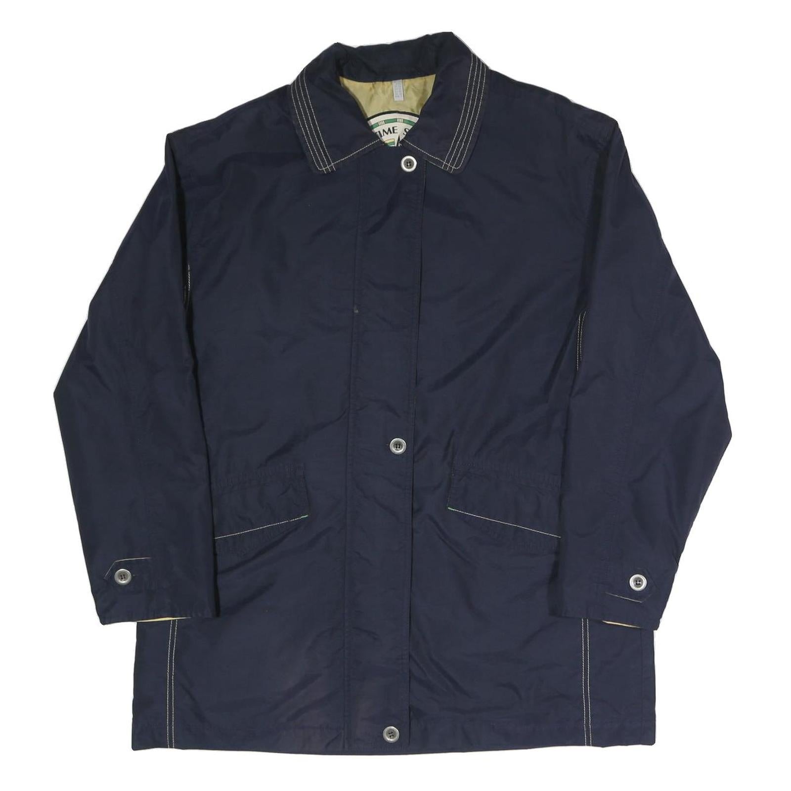 MARITIME SUMMER Womens Navy Blue Casual Jacket UK 10 Polyester Blend Zip Plain