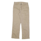 CARHARTT Mens Regular Beige Cotton Blend Zip Trousers W31 L30 Workwear Utility