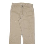 CARHARTT Mens Regular Beige Cotton Blend Zip Trousers W31 L30 Workwear Utility
