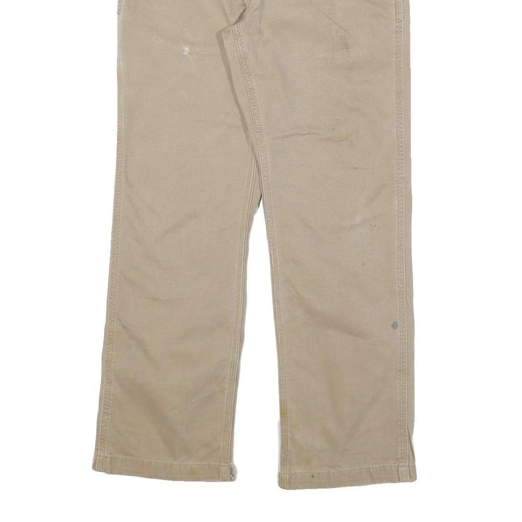 CARHARTT Mens Regular Beige Cotton Blend Zip Trousers W31 L30 Workwear Utility