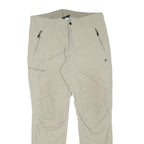 TREVOLUTIUON Mens Regular Beige Polyester Blend Zip Trousers W34 L30 Outdoor