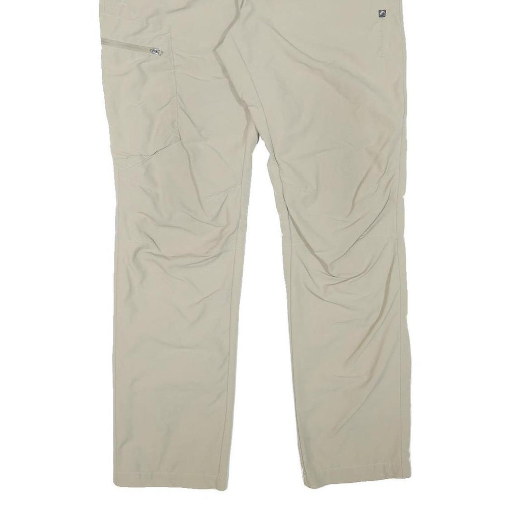 TREVOLUTIUON Mens Regular Beige Polyester Blend Zip Trousers W34 L30 Outdoor