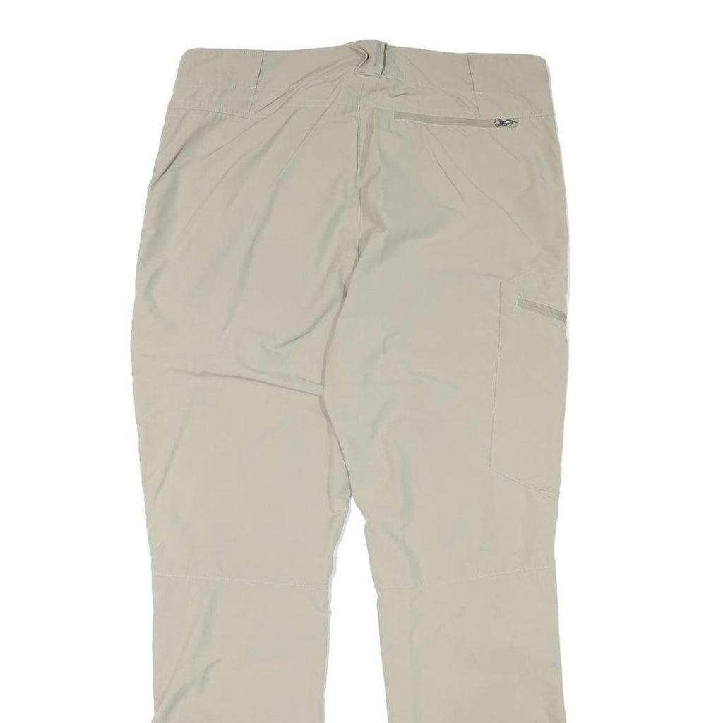 TREVOLUTIUON Mens Regular Beige Polyester Blend Zip Trousers W34 L30 Outdoor