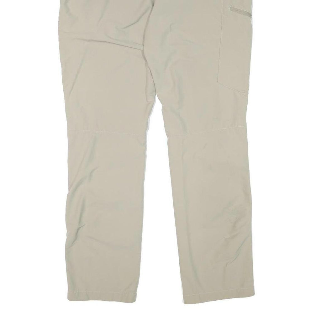 TREVOLUTIUON Mens Regular Beige Polyester Blend Zip Trousers W34 L30 Outdoor