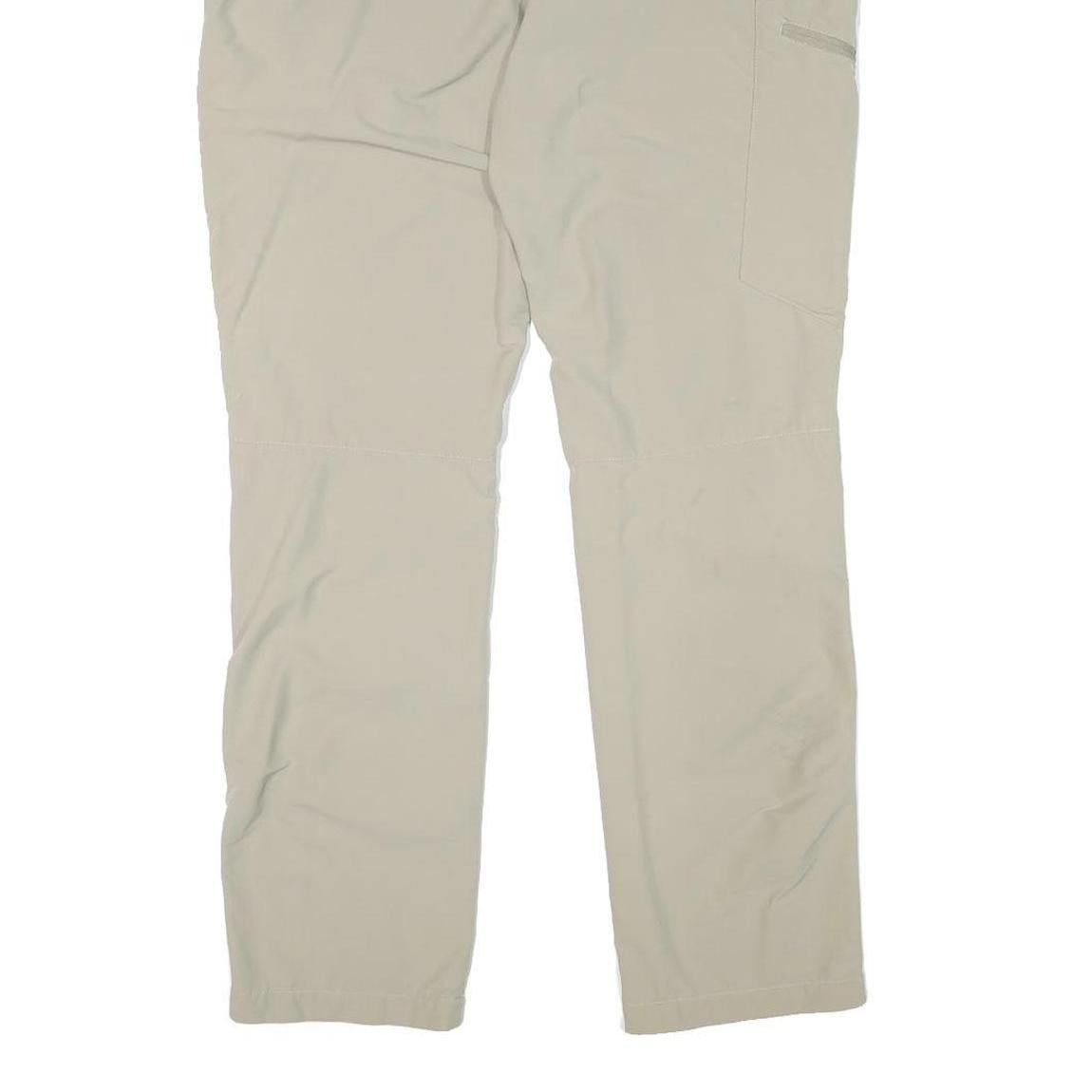 TREVOLUTIUON Mens Regular Beige Polyester Blend Zip Trousers W34 L30 Outdoor