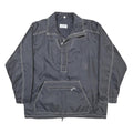 CAPRIOLE Mens Black Zip Up Jacket L Polyamide Plain Embroidered Design Outerwear