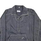 CAPRIOLE Mens Black Zip Up Jacket L Polyamide Plain Embroidered Design Outerwear