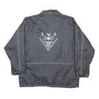 CAPRIOLE Mens Black Zip Up Jacket L Polyamide Plain Embroidered Design Outerwear