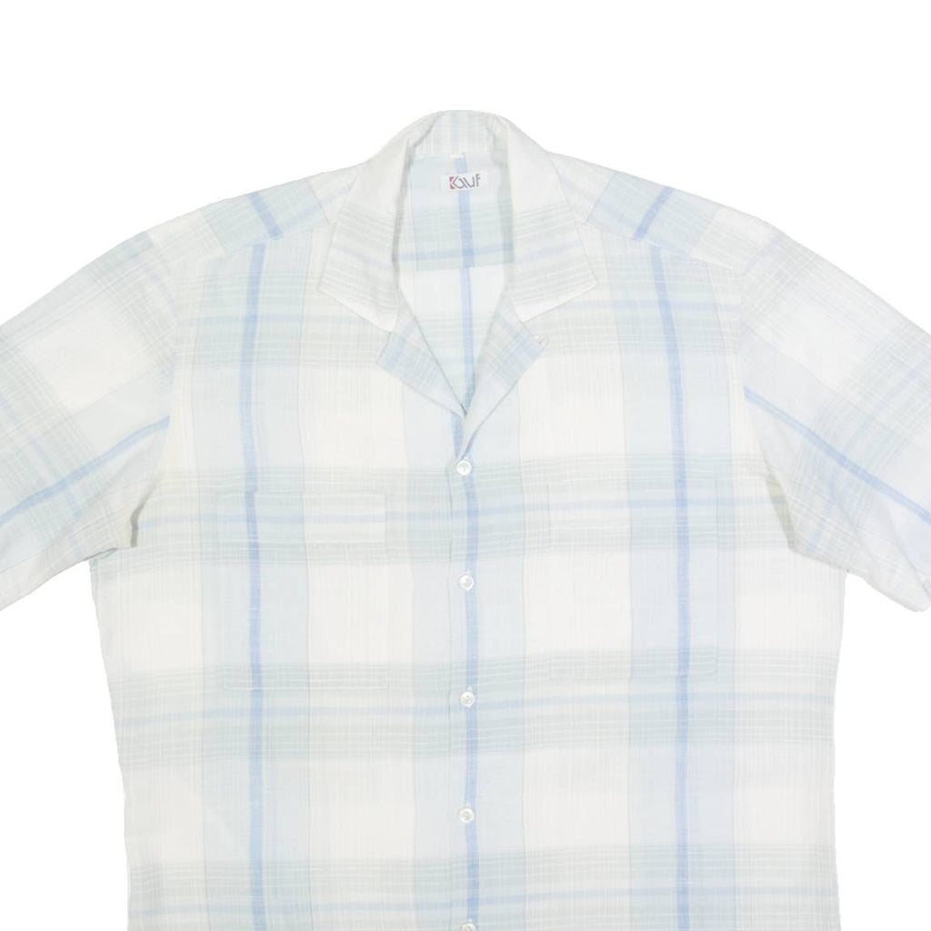 KAUF Mens Shirt Blue 90s Check L
