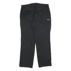 EDMONTE Mens Cotton Blend Black Regular Fit Straight Trousers W40 L32 Casual Zip