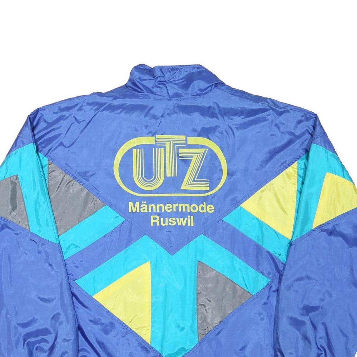 PUMA Mens Blue Yellow Grey Colourblock Sports Zip Jacket L Polyester