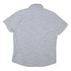 LEE Mens Blue Cotton Blend Short Sleeve Shirt L Casual Button Pocket Summer