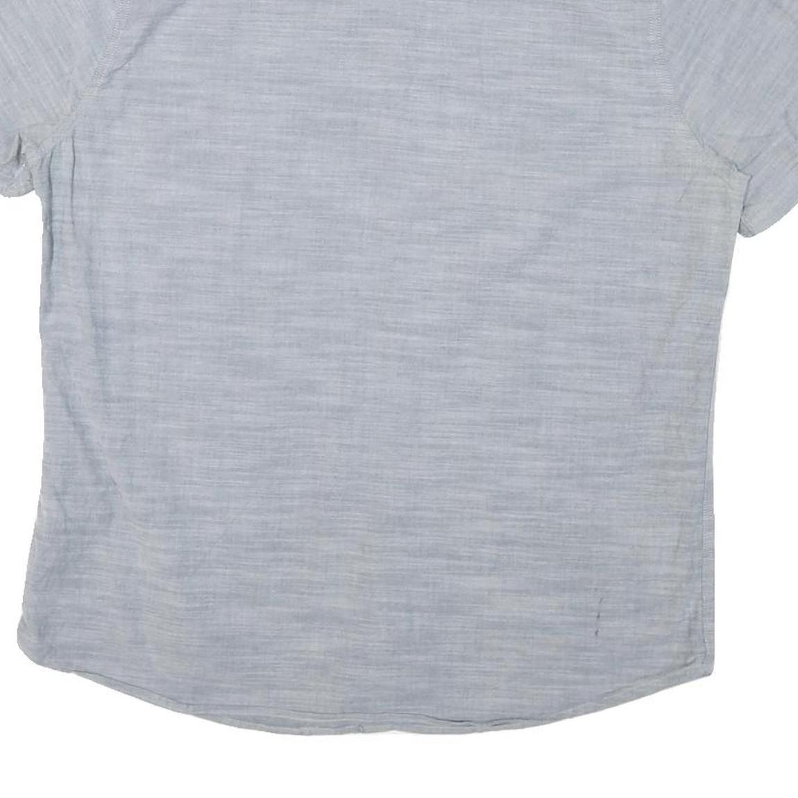 LEE Mens Blue Cotton Blend Short Sleeve Shirt L Casual Button Pocket Summer