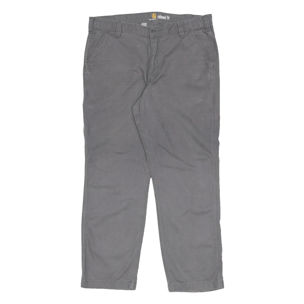 CARHARTT Mens Cotton Blend Grey Relaxed Fit Straight Trousers W38 L32 Casual