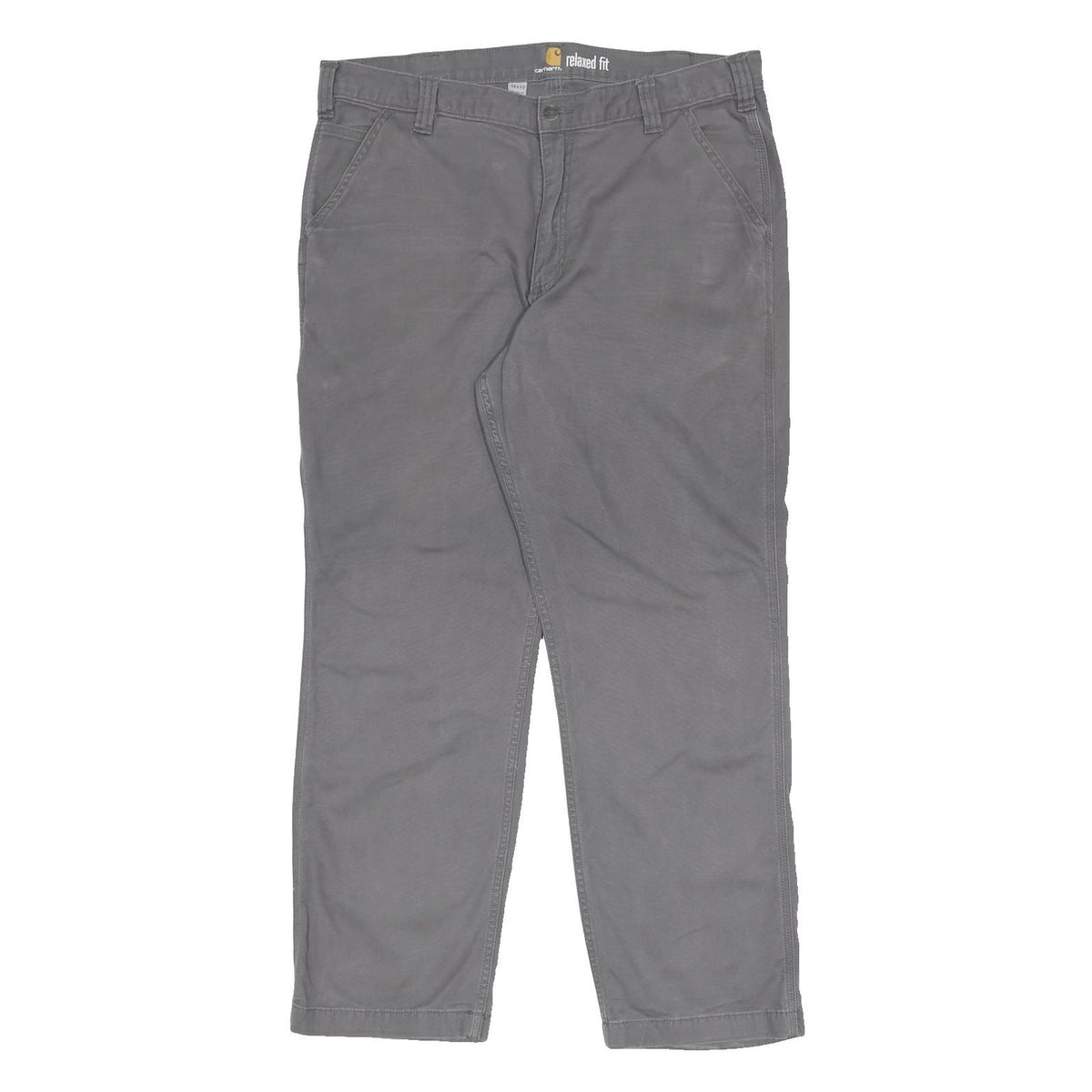 CARHARTT Mens Cotton Blend Grey Relaxed Fit Straight Trousers W38 L32 Casual