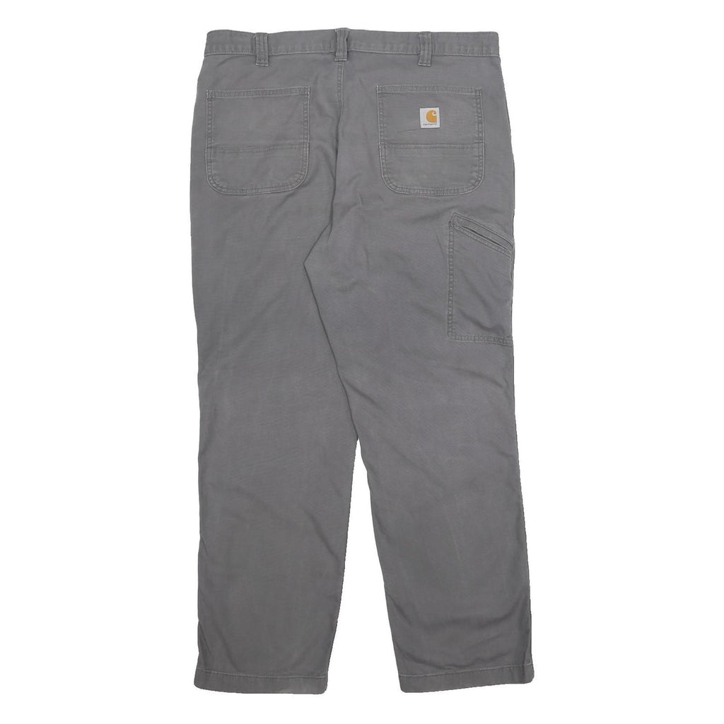 CARHARTT Mens Cotton Blend Grey Relaxed Fit Straight Trousers W38 L32 Casual