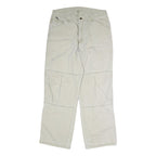 DICKIES Mens Jeans Beige Regular Straight Denim W34 L33 Workwear Zip Closure