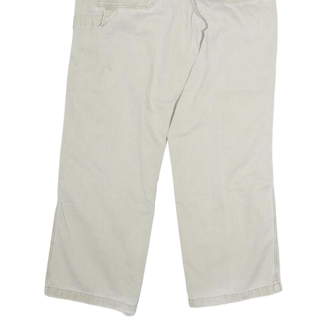 DICKIES Mens Jeans Beige Regular Straight Denim W34 L33 Workwear Zip Closure