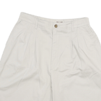 SEASON SPORT Womens Shorts White Casual Plain UK 12 W28 Relaxed Fit Cotton