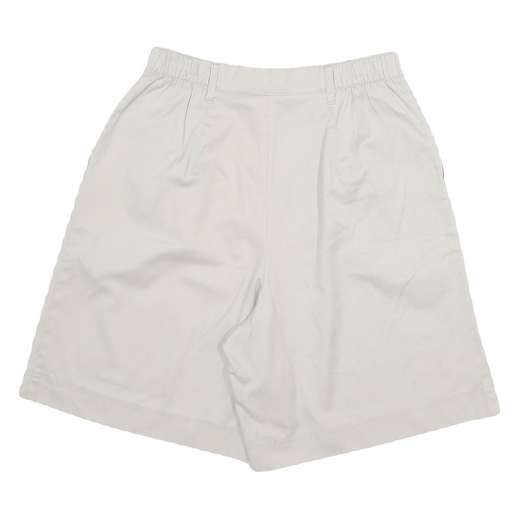 SEASON SPORT Womens Shorts White Casual Plain UK 12 W28 Relaxed Fit Cotton