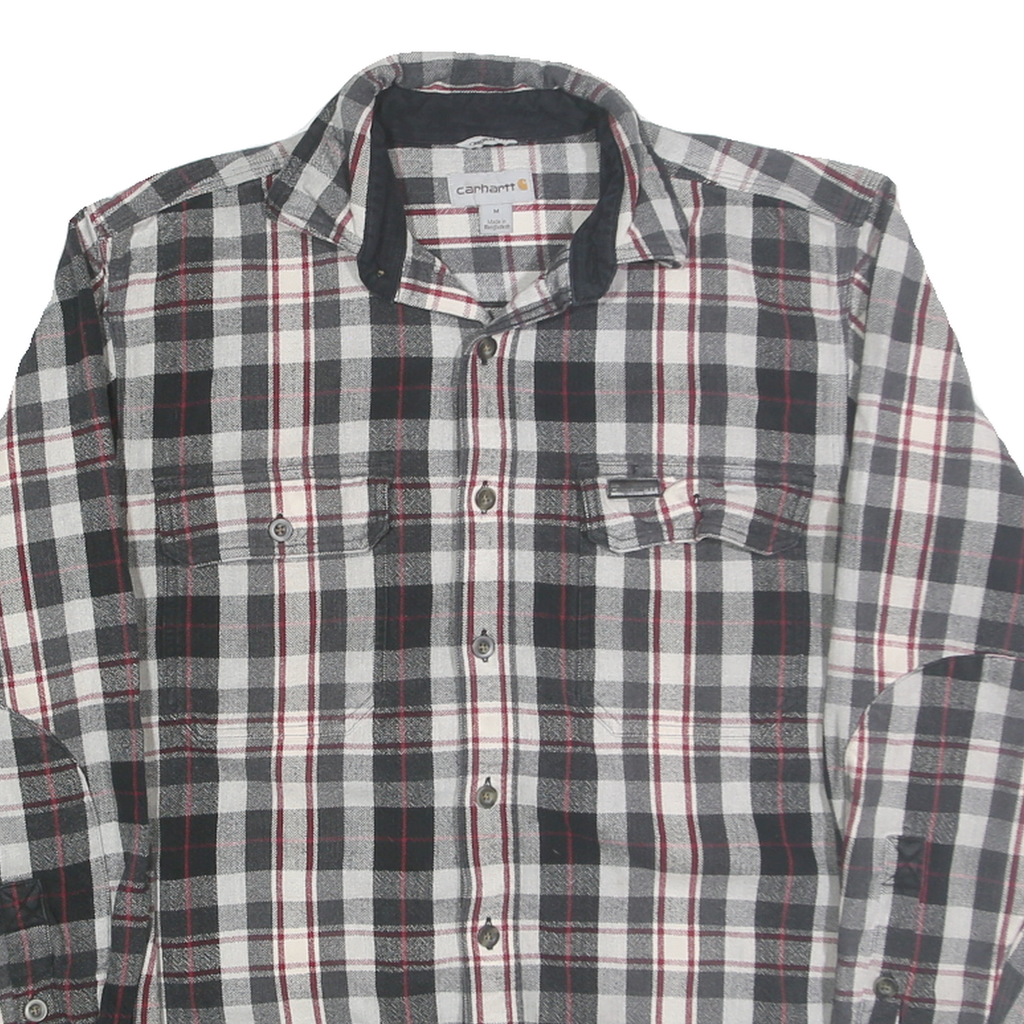 CARHARTT Mens Black & White Check Shirt M Long Sleeve Button Cotton Blend