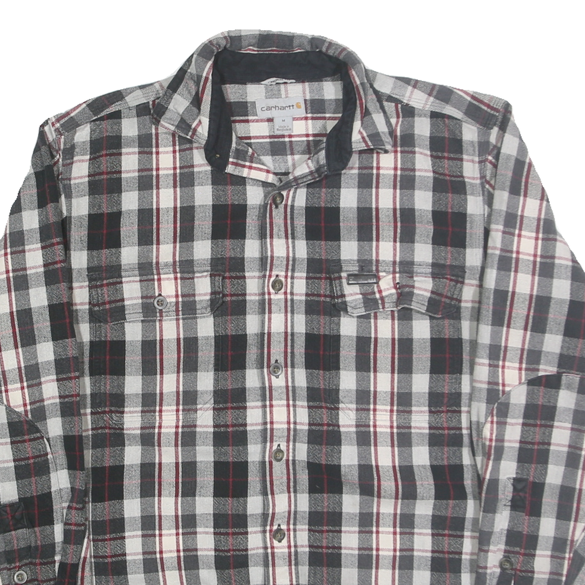 CARHARTT Mens Black & White Check Shirt M Long Sleeve Button Cotton Blend