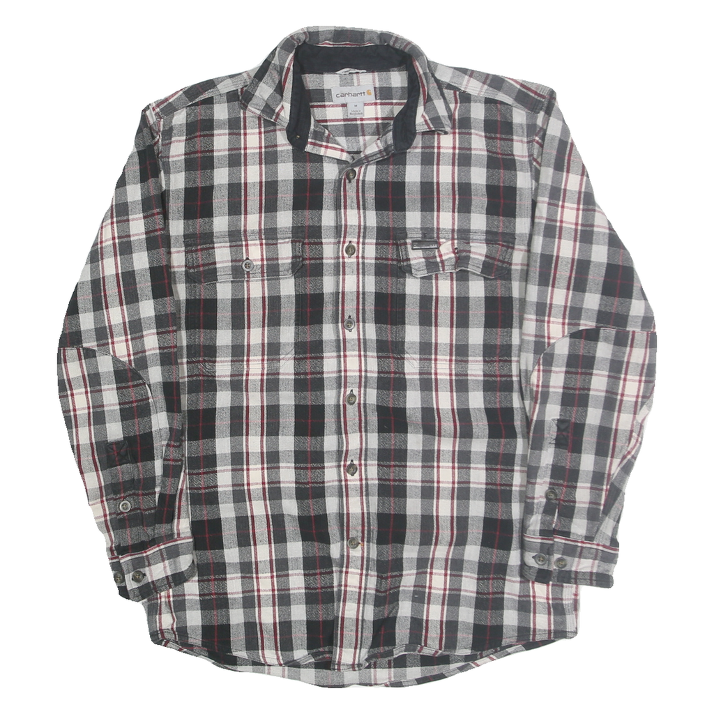 CARHARTT Mens Black & White Check Shirt M Long Sleeve Button Cotton Blend