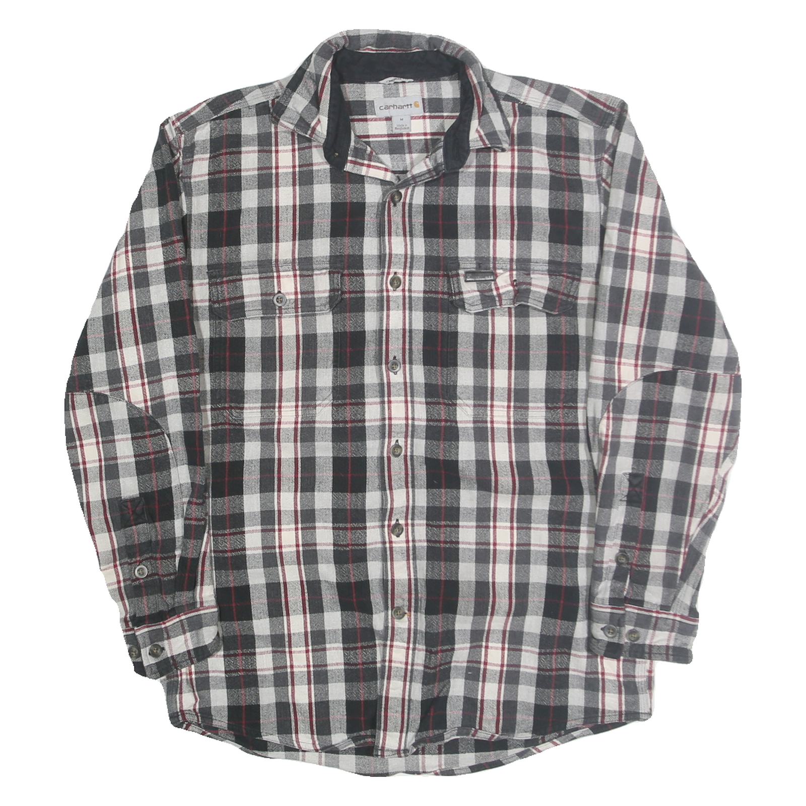 CARHARTT Mens Black & White Check Shirt M Long Sleeve Button Cotton Blend