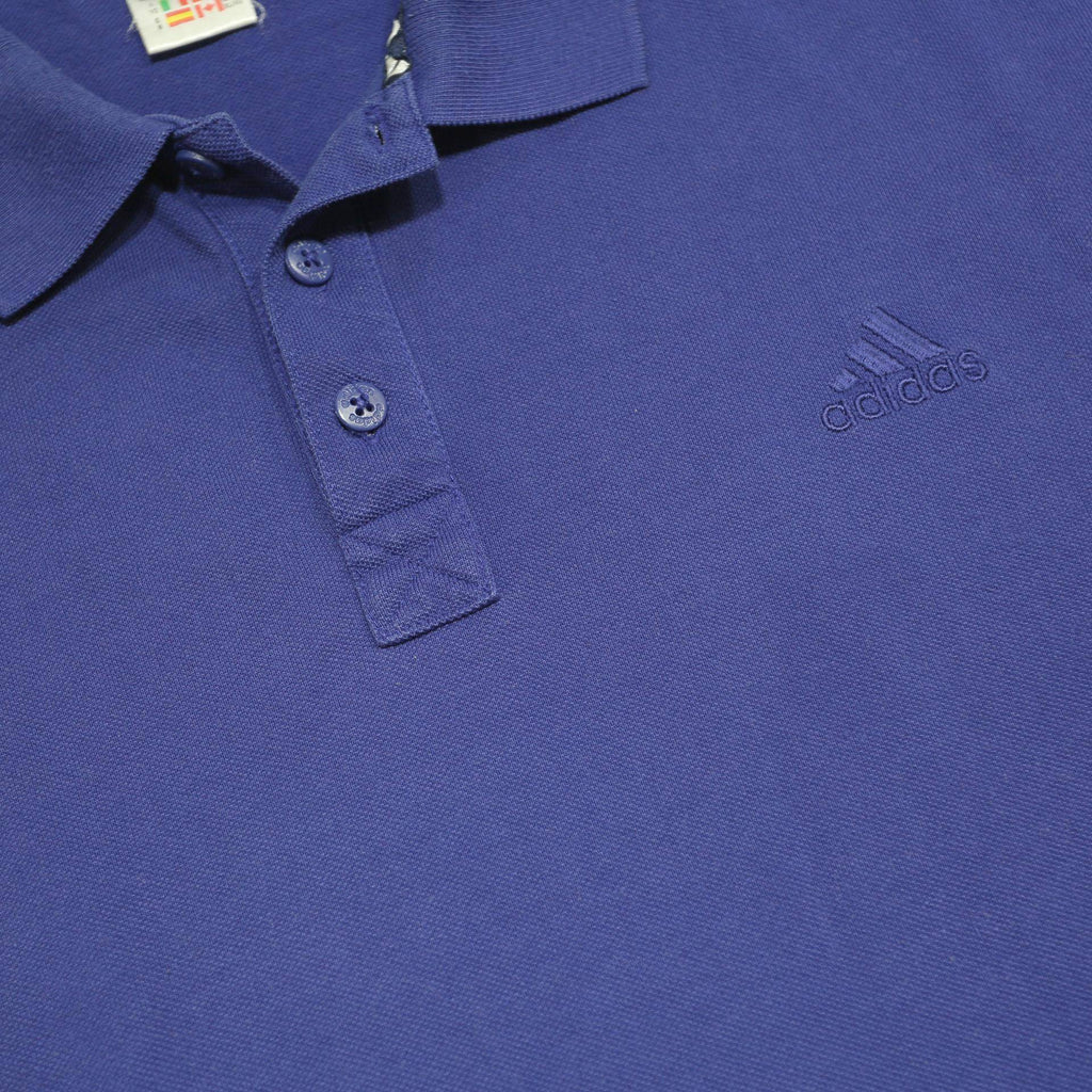 ADIDAS Mens Blue Polo Shirt XL Cotton Blend Short Sleeve Basic Sportswear