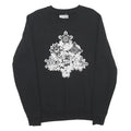 MARVEL Mens Black Cotton Blend Crew Neck L Graphic Print Christmas Sweatshirt