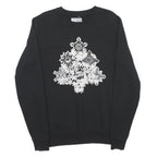 MARVEL Mens Black Cotton Blend Crew Neck L Graphic Print Christmas Sweatshirt