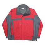COLUMBIA Mens Red & Grey Outdoor Jacket XL Nylon Woven Colourblock Relaxed Fit