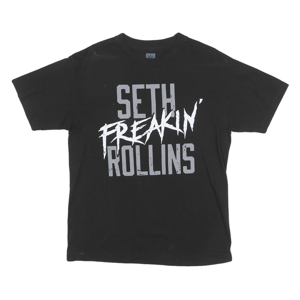 WWE Mens Black Seth Freakin Rollins Graphic T-Shirt M Crew Neck Short Sleeve