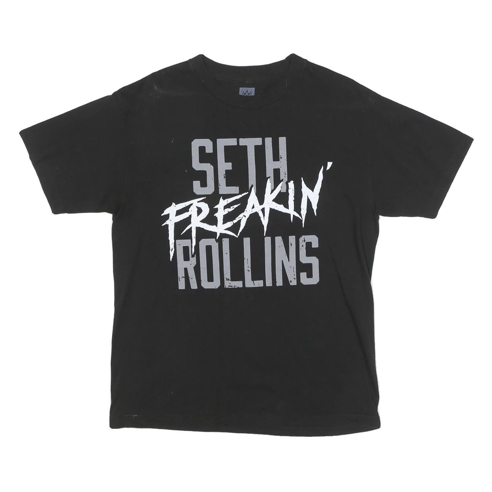 WWE Mens Black Seth Freakin Rollins Graphic T-Shirt M Crew Neck Short Sleeve