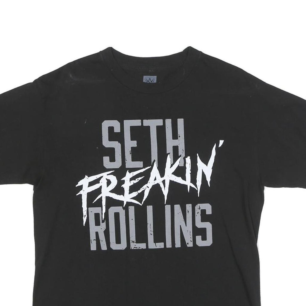 WWE Mens Black Seth Freakin Rollins Graphic T-Shirt M Crew Neck Short Sleeve