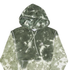 CHAMPION Mens Green Tie Dye Hoodie S Cotton Blend Casual Pullover