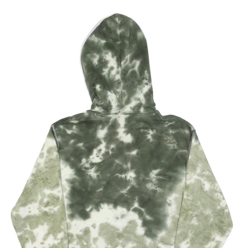 CHAMPION Mens Green Tie Dye Hoodie S Cotton Blend Casual Pullover