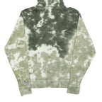 CHAMPION Mens Green Tie Dye Hoodie S Cotton Blend Casual Pullover